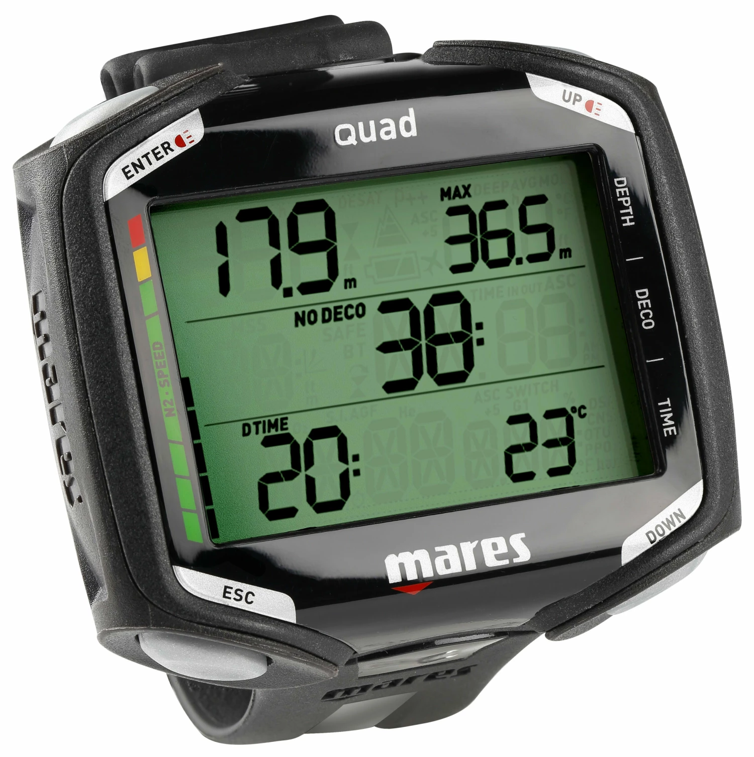 CRESSI Ordinateur de Plongée QUAD MARES - Ordinateur de Plongée Polyvalent avec Affichage Clair et Confortable – Image 3