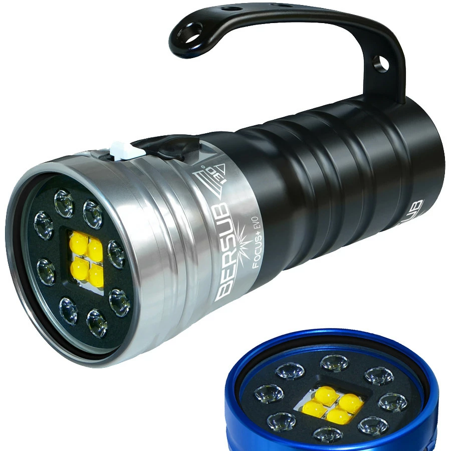 Phare FOCUS EVO + Li BERSUB - Lampe de Plongée LED Rechargeable Haute Performance