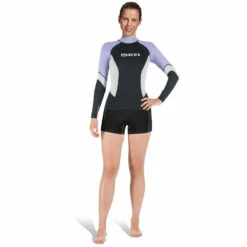 Lycra RASH GUARD MARES UPF 80+ Manches Longues Dame Lilas - Protection Solaire pour Plongée