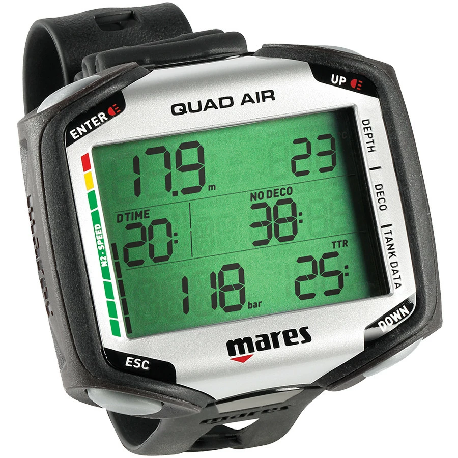 Ordinateur de Plongée QUAD AIR MARES Noir avec Sonde et Sac de Transport - Plongée Sous-Marine – Image 2