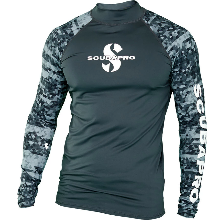 Combinaison de Plongée Lycra RASH GUARD GRAPHITE SCUBAPRO UPF 50 Manches Longues Homme - Protection Solaire Haut de Gamme