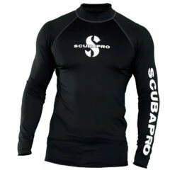 Lycra RASH GUARD NOIR SCUBAPRO UPF 50 Manches Longues Homme - Protection Solaire pour Plongée