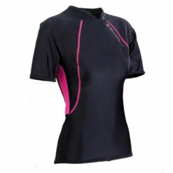 Top à Manches Courtes Chillproof Sharkskin Rose pour Femme - Combinaison/Sous-Combinaisons