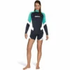Top RASHGUARD Loose Fit MARES Manches Longues Dame Turquoise - Combinaison de Plongée Confortable