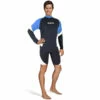 Top RASHGUARD Loose Fit MARES Manches Longues Homme Bleu - Combinaison de Plongée Confortable